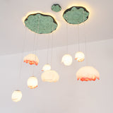 Elegant Pink and White Lotus Crown Floral Chandelier for Modern Living Spaces and Bedrooms