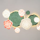 Elegant Pink and White Lotus Crown Floral Chandelier for Modern Living Spaces and Bedrooms