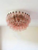 elegant-pink-murano-glass-poliedri-flush-mount-ceiling-light-for-living-room