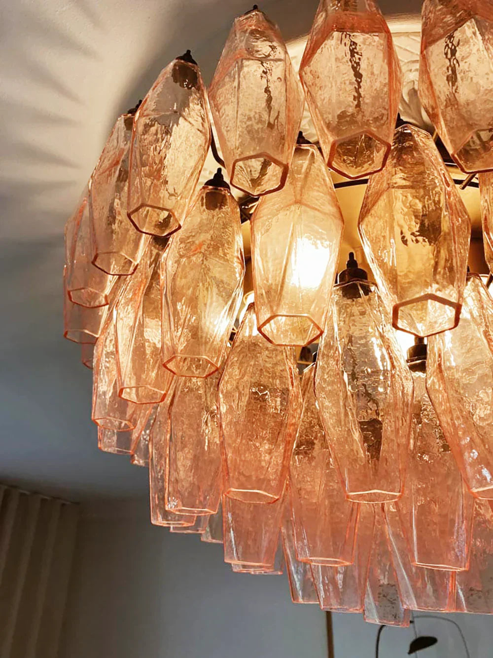 elegant-pink-murano-glass-poliedri-flush-mount-ceiling-light-for-living-room