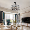 Elegant Postmodern Crystal Chandelier with Three Color LED for Living Room and Dining Space
