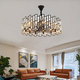 Elegant Postmodern Crystal Chandelier with Three Color LED for Living Room and Dining Space