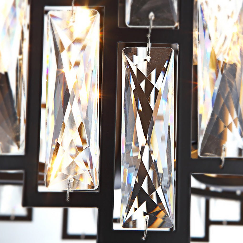 Elegant Postmodern Crystal Chandelier with Three Color LED for Living Room and Dining Space