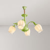 Elegant Rococo Style Floral Glass Chandelier Vintage Ceiling Pendant Light Fixture