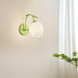 Elegant Rococo Style Metal and Glass Wall Lamp Sconce Lighting Set of Two