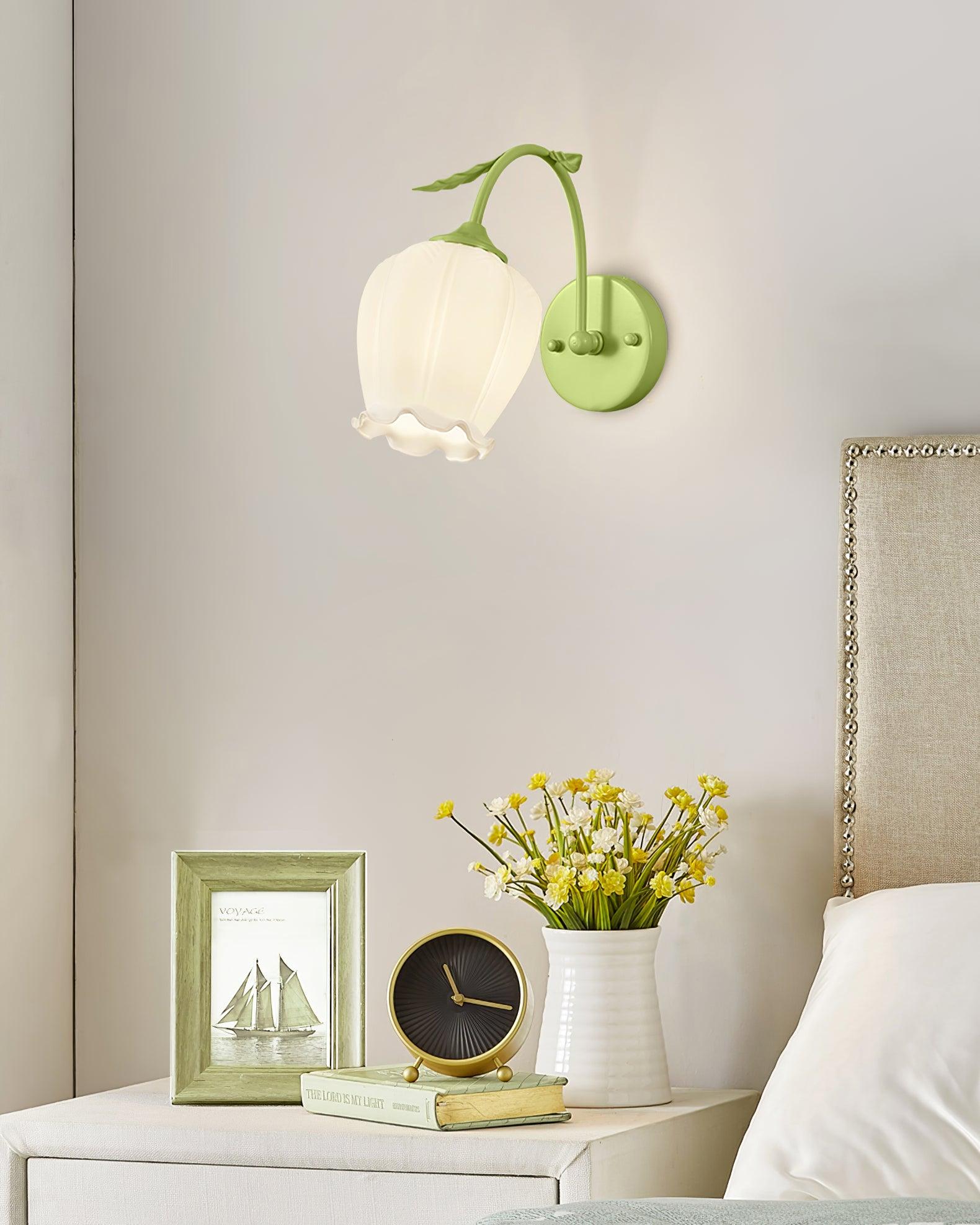 Elegant Rococo Style Metal and Glass Wall Lamp Sconce Lighting Set of Two
