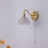 Elegant Rose Brass Wall Light Bracket Sconce with Frosted Glass Shade
