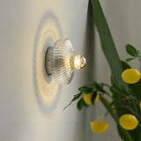 Elegant Round Glass Lid Wall Sconce Chromed Metal Medieval Modern Lamp for Hallway and Mirror