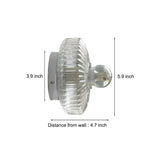 Elegant Round Glass Lid Wall Sconce Chromed Metal Medieval Modern Lamp for Hallway and Mirror