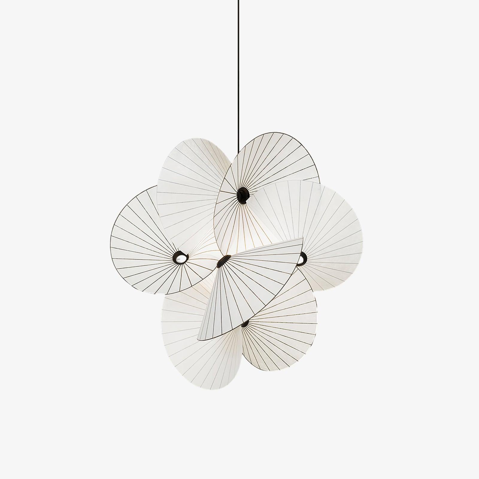 Elegant Scalloped Fabric Pendant Light Modern Indoor Hanging Fixture for Home