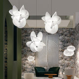 Elegant Scalloped Fabric Pendant Light Modern Indoor Hanging Fixture for Home