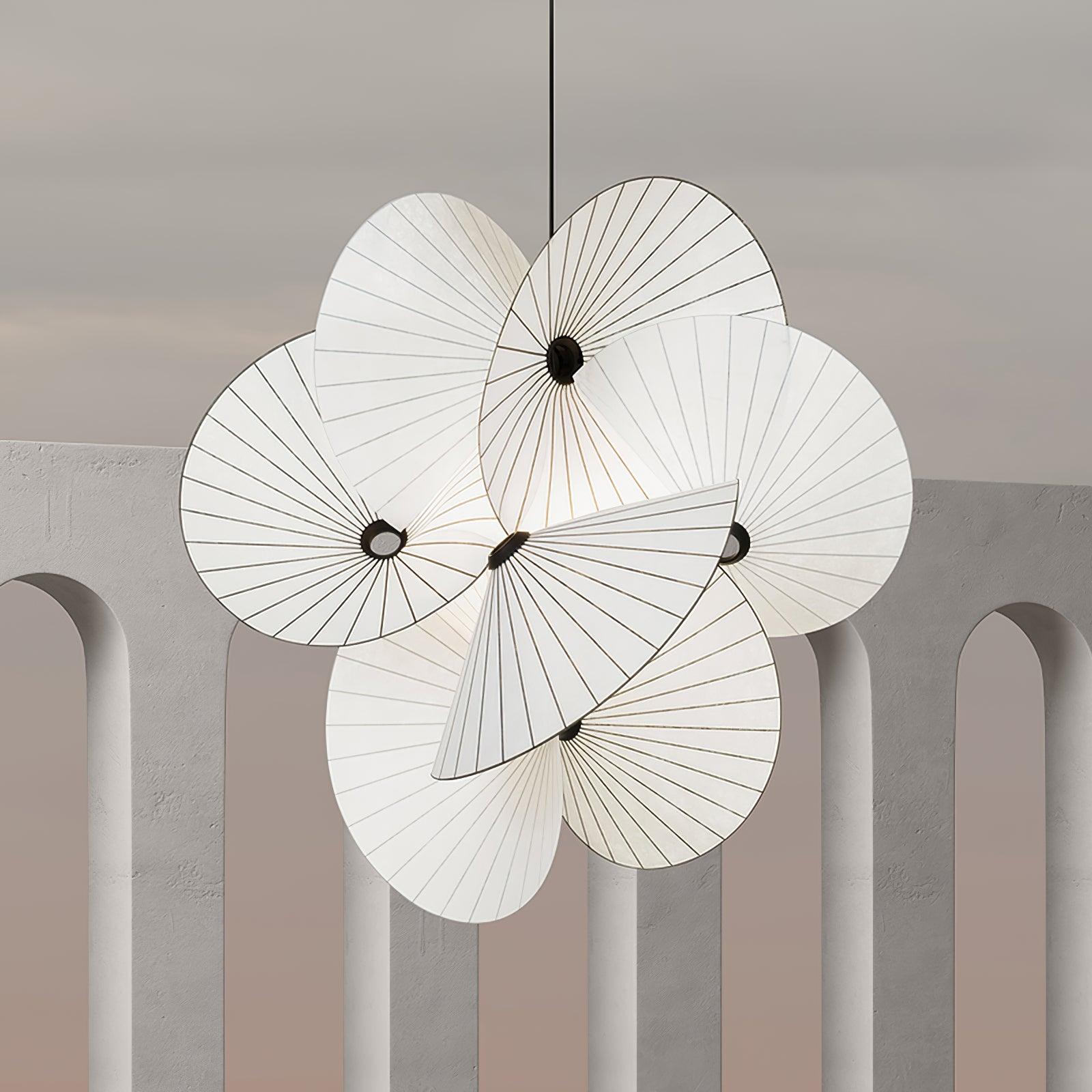 Elegant Scalloped Fabric Pendant Light Modern Indoor Hanging Fixture for Home