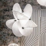 Elegant Scalloped Fabric Pendant Light Modern Indoor Hanging Fixture for Home