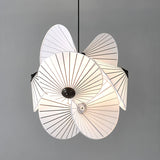Elegant Scalloped Fabric Pendant Light Modern Indoor Hanging Fixture for Home
