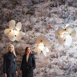 Elegant Scalloped Fabric Pendant Light Modern Indoor Hanging Fixture for Home