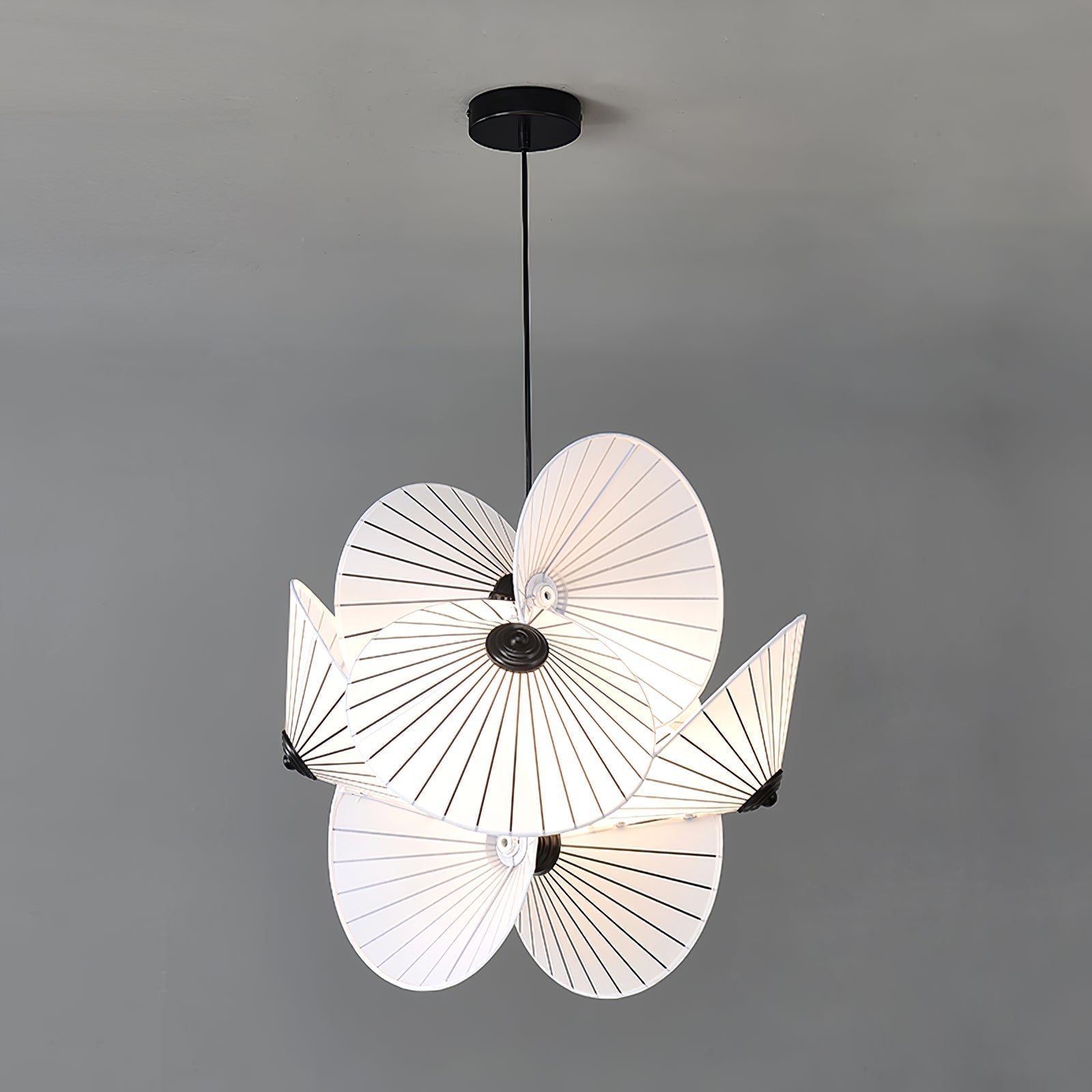 Elegant Scalloped Fabric Pendant Light Modern Indoor Hanging Fixture for Home