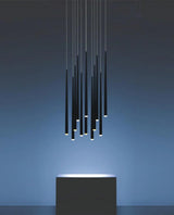 Elegant Slender Cone Multi Light Chandelier Modern Black LED Pendant Lamp