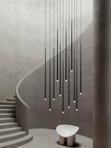 Elegant Slender Cone Multi Light Chandelier Modern Black LED Pendant Lamp