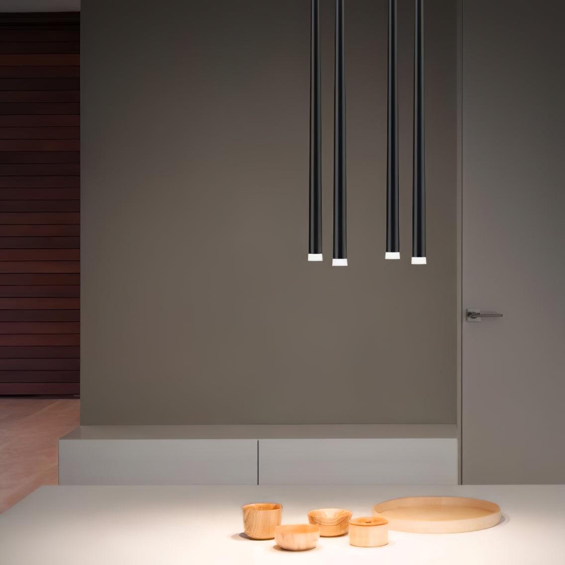 Elegant Slender Cone Multi Light Chandelier Modern Black LED Pendant Lamp