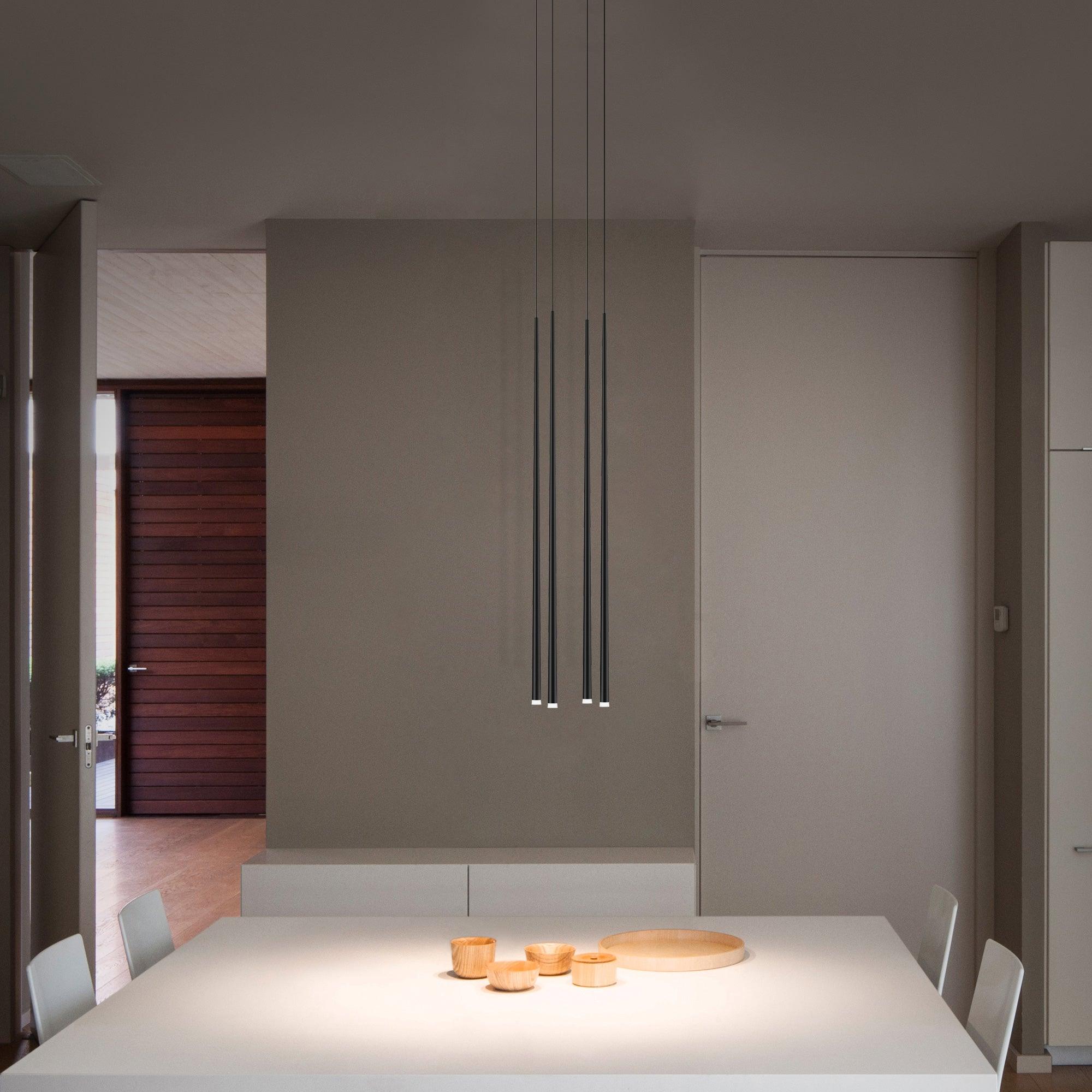 Elegant Slender Cone Multi Light Chandelier Modern Black LED Pendant Lamp