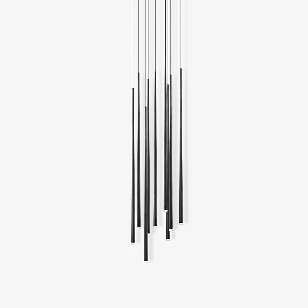 Elegant Slender Cone Multi Light Chandelier Modern Black LED Pendant Lamp