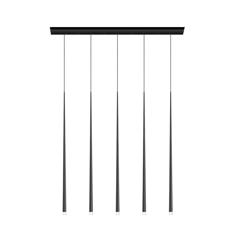 Elegant Slender Cone Multi Light Chandelier Modern Black LED Pendant Lamp