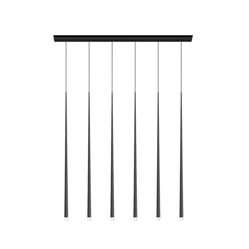 Elegant Slender Cone Multi Light Chandelier Modern Black LED Pendant Lamp