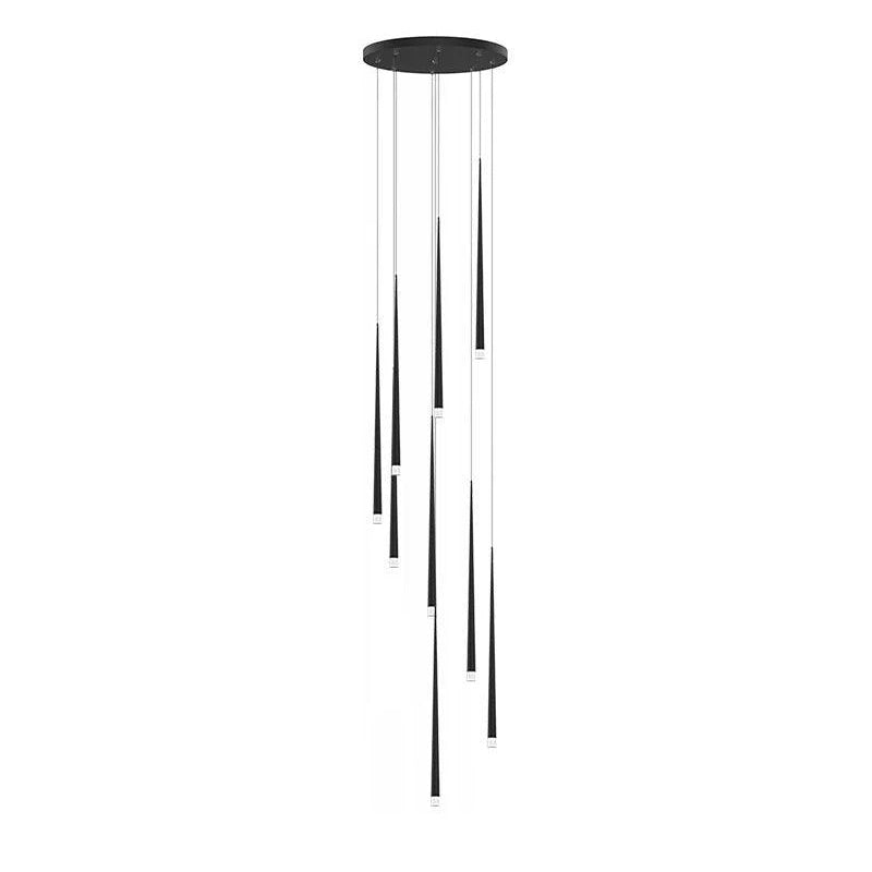 Elegant Slender Cone Multi Light Chandelier Modern Black LED Pendant Lamp