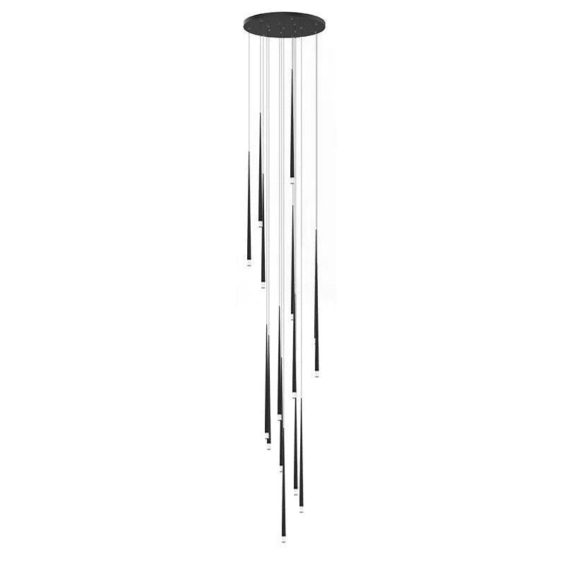 Elegant Slender Cone Multi Light Chandelier Modern Black LED Pendant Lamp