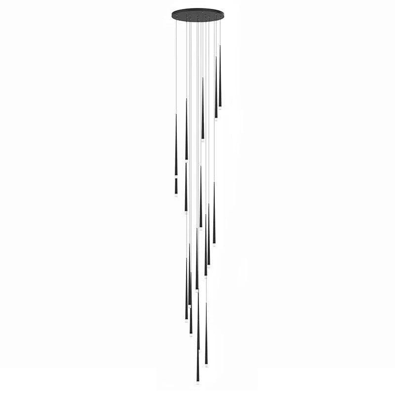 Elegant Slender Cone Multi Light Chandelier Modern Black LED Pendant Lamp