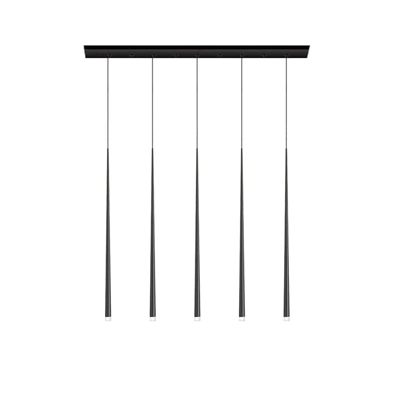 Elegant Slender Cone Multi Light Chandelier Modern Black LED Pendant Lamp