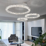 Elegant Spiridon Crystal Ring Chandelier Modern LED Ceiling Pendant Light for Luxury Interiors