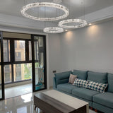 Elegant Spiridon Crystal Ring Chandelier Modern LED Ceiling Pendant Light for Luxury Interiors