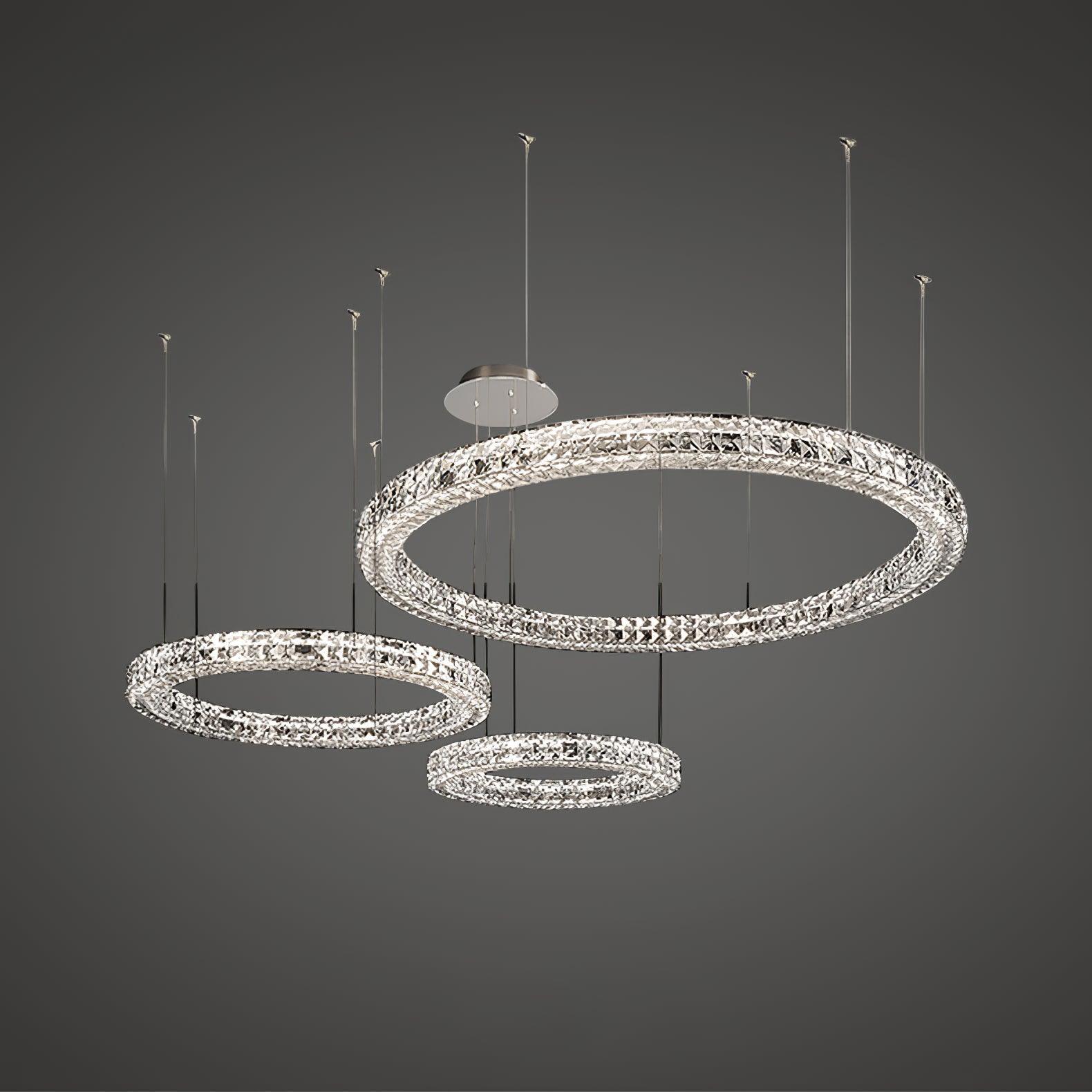 Elegant Spiridon Crystal Ring Chandelier Modern LED Ceiling Pendant Light for Luxury Interiors