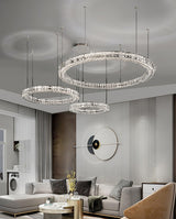 Elegant Spiridon Crystal Ring Chandelier Modern LED Ceiling Pendant Light for Luxury Interiors