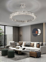 Elegant Spiridon Crystal Ring Chandelier Modern LED Ceiling Pendant Light for Luxury Interiors