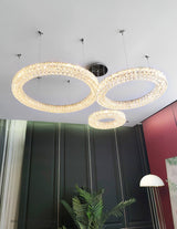 Elegant Spiridon Crystal Ring Chandelier Modern LED Ceiling Pendant Light for Luxury Interiors