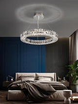 Elegant Spiridon Crystal Ring Chandelier Modern LED Ceiling Pendant Light for Luxury Interiors