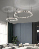 Elegant Spiridon Crystal Ring Chandelier Modern LED Ceiling Pendant Light for Luxury Interiors