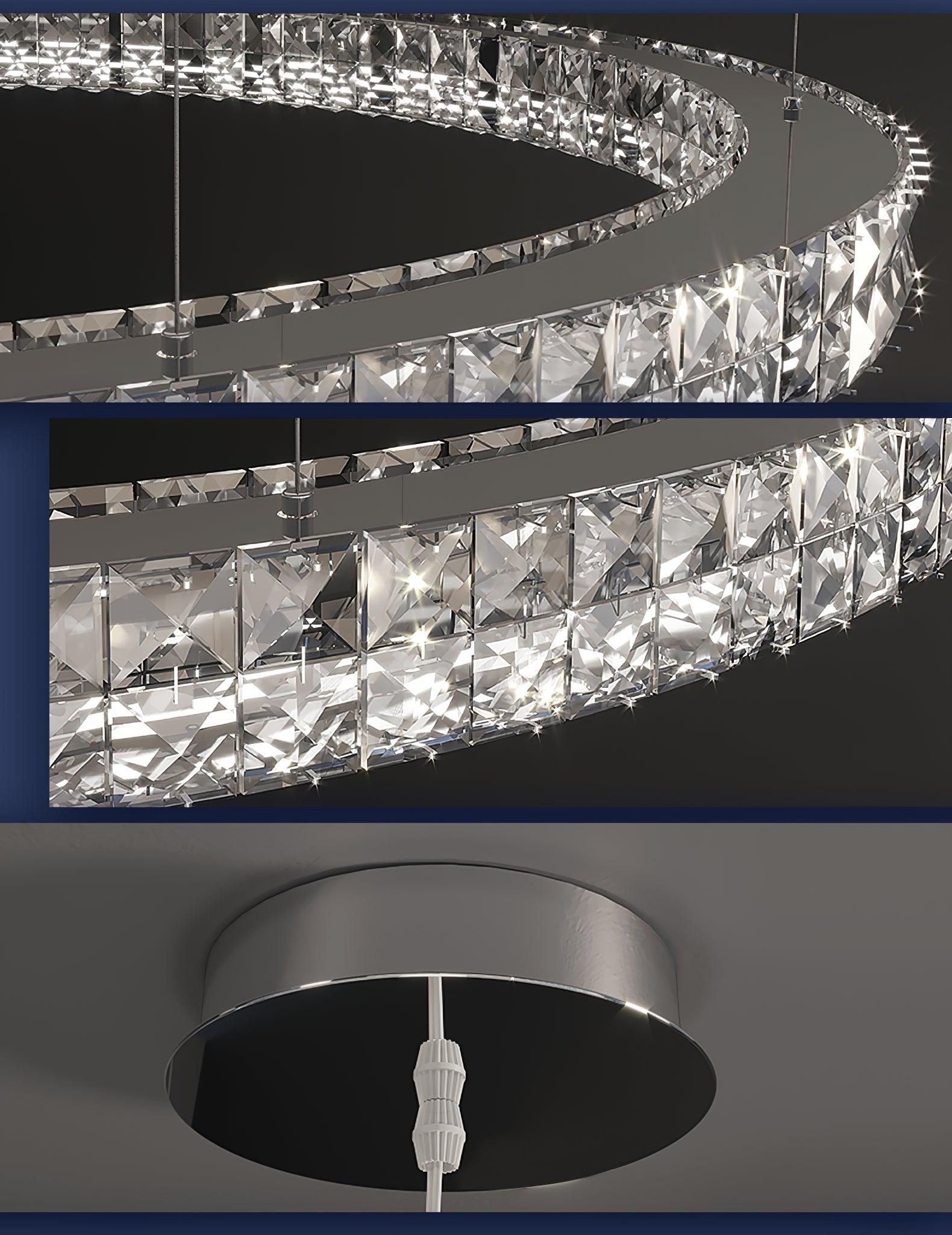 Elegant Spiridon Crystal Ring Chandelier Modern LED Ceiling Pendant Light for Luxury Interiors