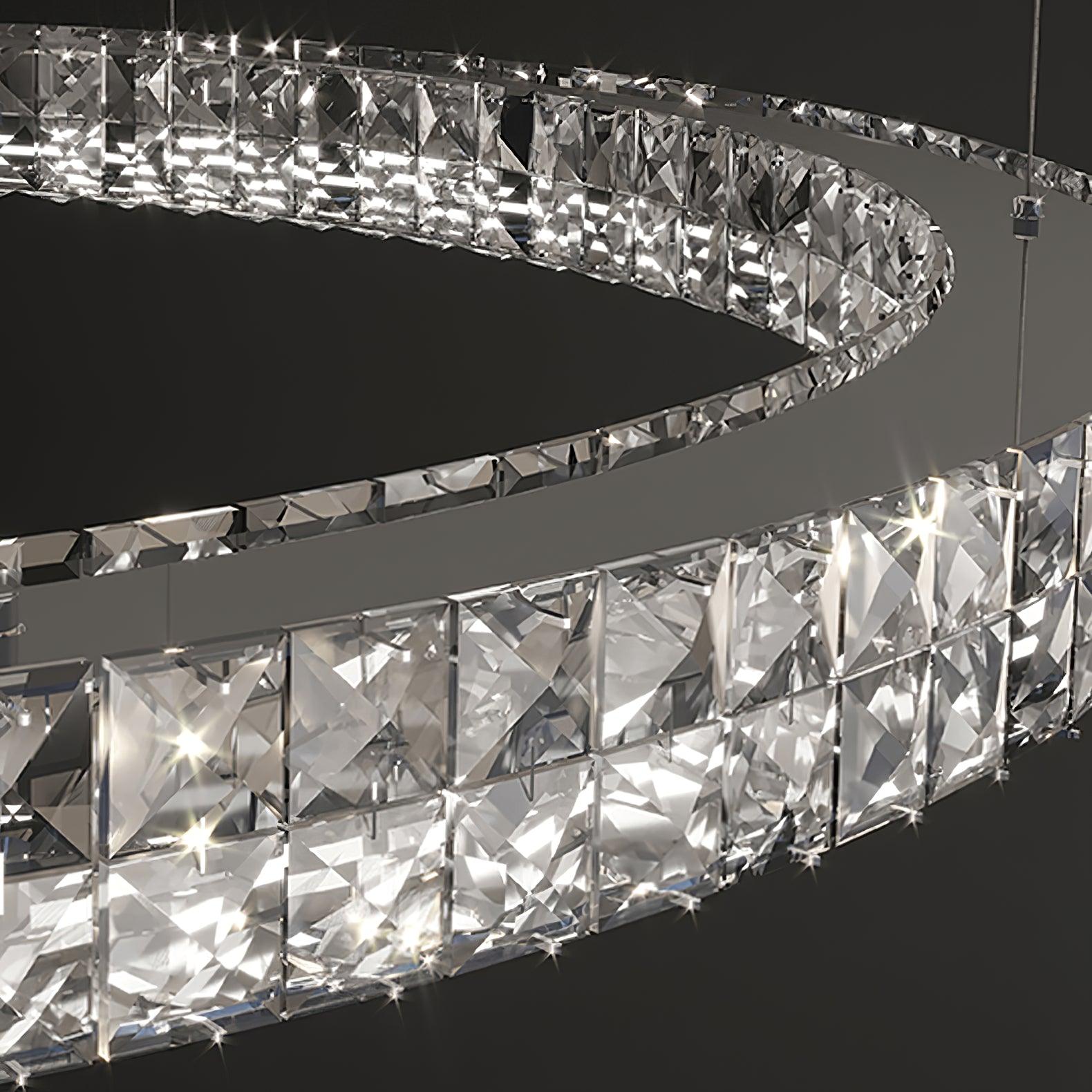 Elegant Spiridon Crystal Ring Chandelier Modern LED Ceiling Pendant Light for Luxury Interiors