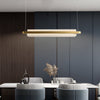 Elegant Stainless Steel Linear Suspension Lamp with Arc Acrylic Shade for Modern Kitchens