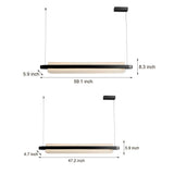 Elegant Stainless Steel Linear Suspension Lamp with Arc Acrylic Shade for Modern Kitchens