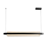 Elegant Stainless Steel Linear Suspension Lamp with Arc Acrylic Shade for Modern Kitchens