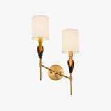 Elegant Tate Metal Wall Sconce with White Fabric Shade for Modern Bedrooms and Hallways
