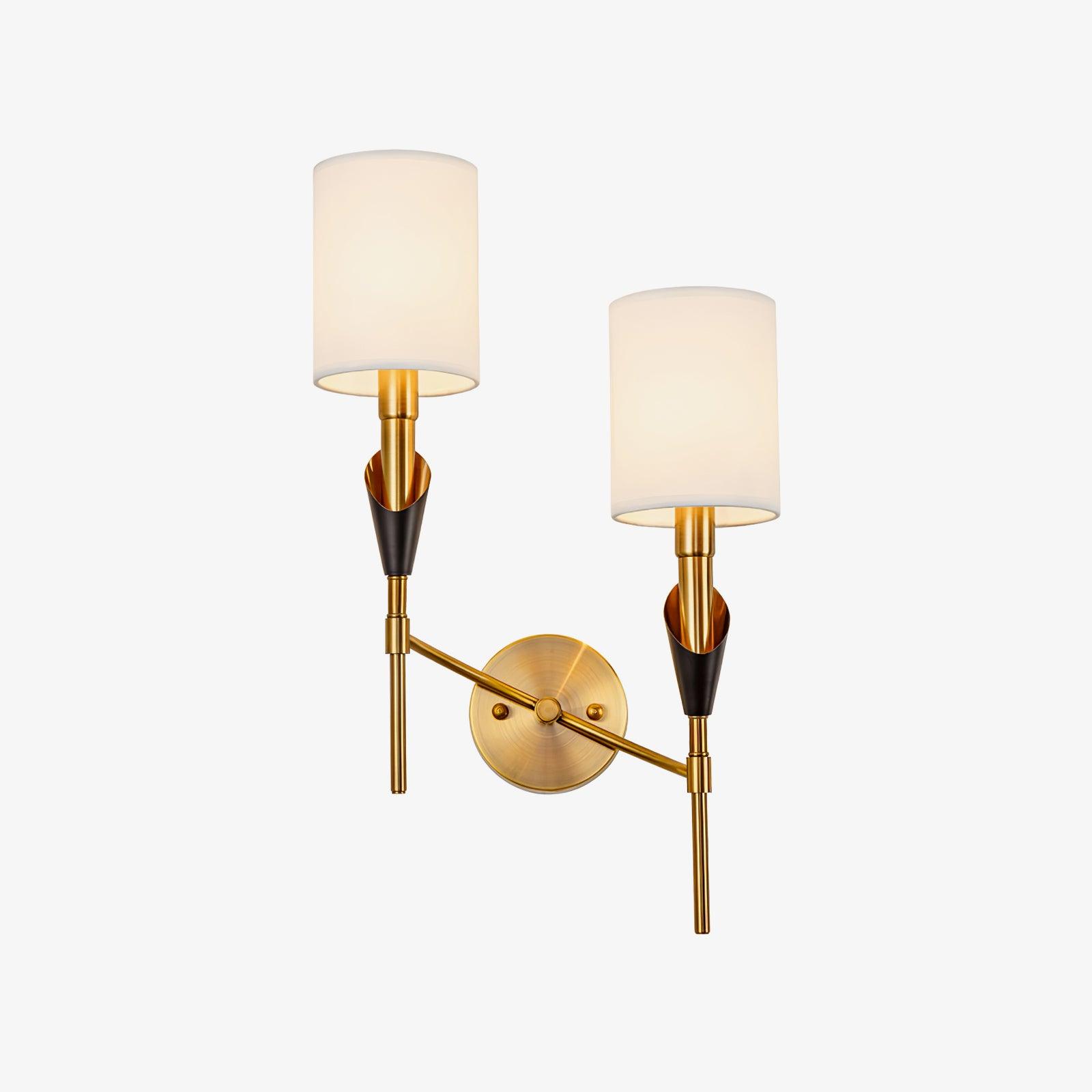 Elegant Tate Metal Wall Sconce with White Fabric Shade for Modern Bedrooms and Hallways