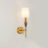 Elegant Tate Metal Wall Sconce with White Fabric Shade for Modern Bedrooms and Hallways