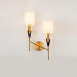 Elegant Tate Metal Wall Sconce with White Fabric Shade for Modern Bedrooms and Hallways