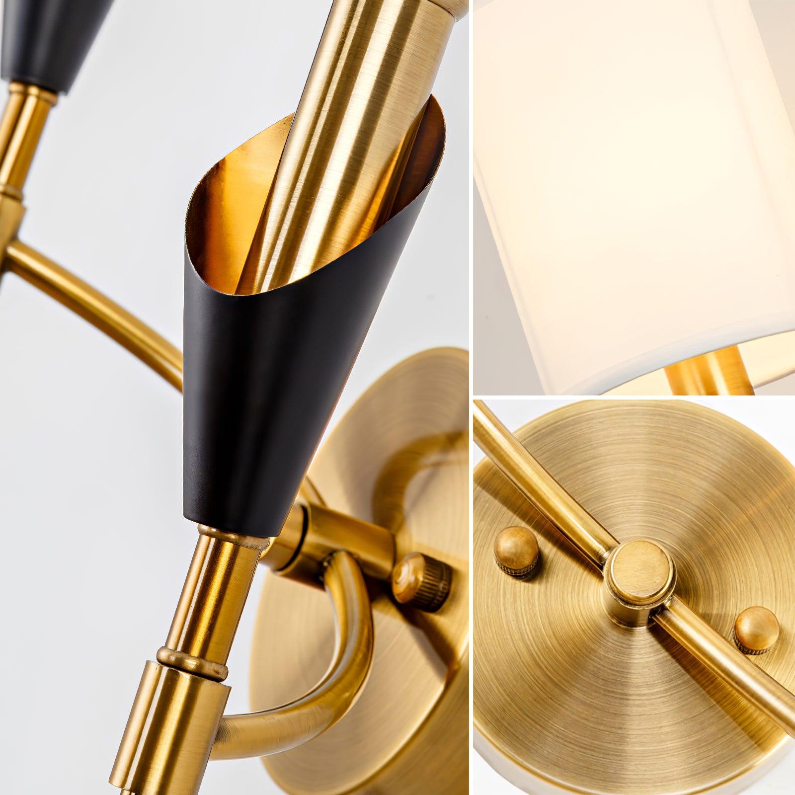 Elegant Tate Metal Wall Sconce with White Fabric Shade for Modern Bedrooms and Hallways