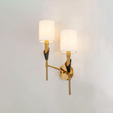 Elegant Tate Metal Wall Sconce with White Fabric Shade for Modern Bedrooms and Hallways